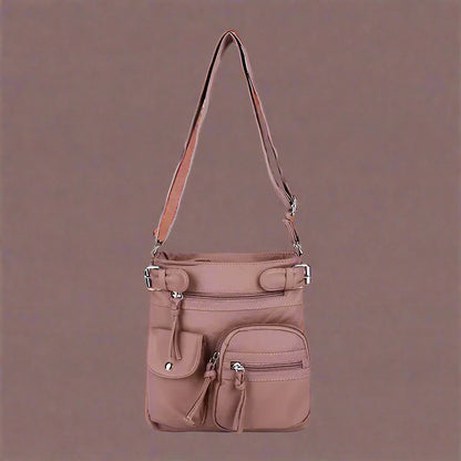 JansenStyle™ Zara | Sac à bandoulière en cuir souple à compartiments multiples.