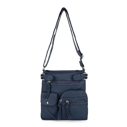 JansenStyle™ Zara | Sac à bandoulière en cuir souple à compartiments multiples.