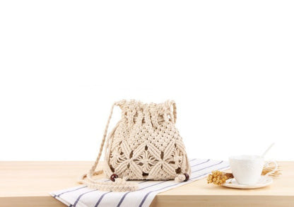 SoSun - Sac de plage en tricot avec pompons