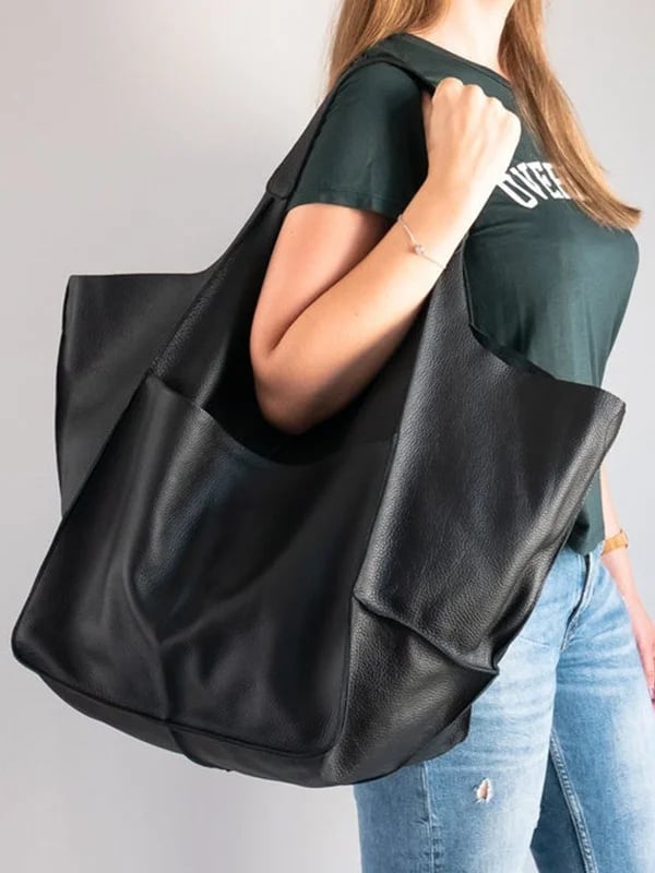 JansenStyle™ Xylia | Nouveau sac à main surdimensionné en cuir végétalien fait à la main.