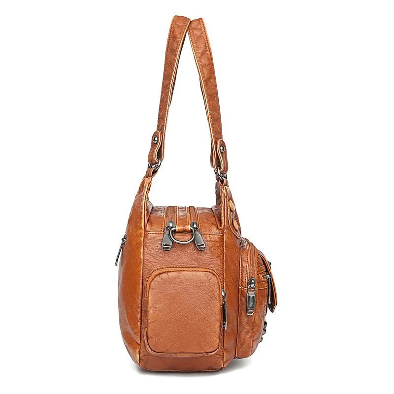 JansenStyle™ Aletta - Sac à bandoulière élégant en cuir végétal souple