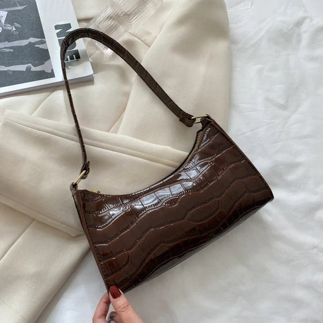 JansenStyle™ Tilly | Sac à bandoulière brillant avec motif en alligator