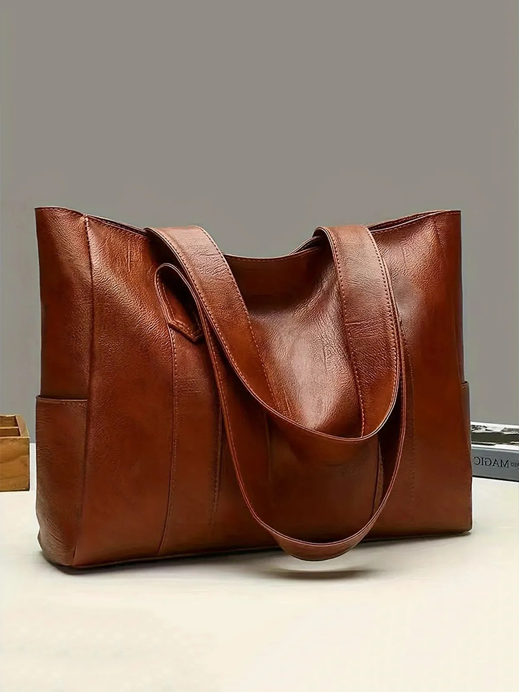 Jess Ladies Retro Leather Shoulder Bag | Handbag | Shopper Brown