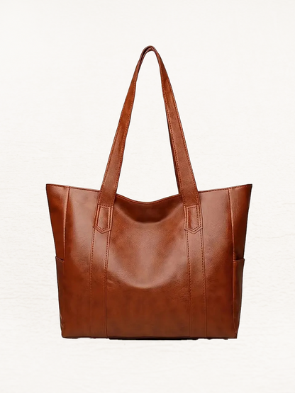 Jess Ladies Retro Leather Shoulder Bag | Handbag | Shopper Brown