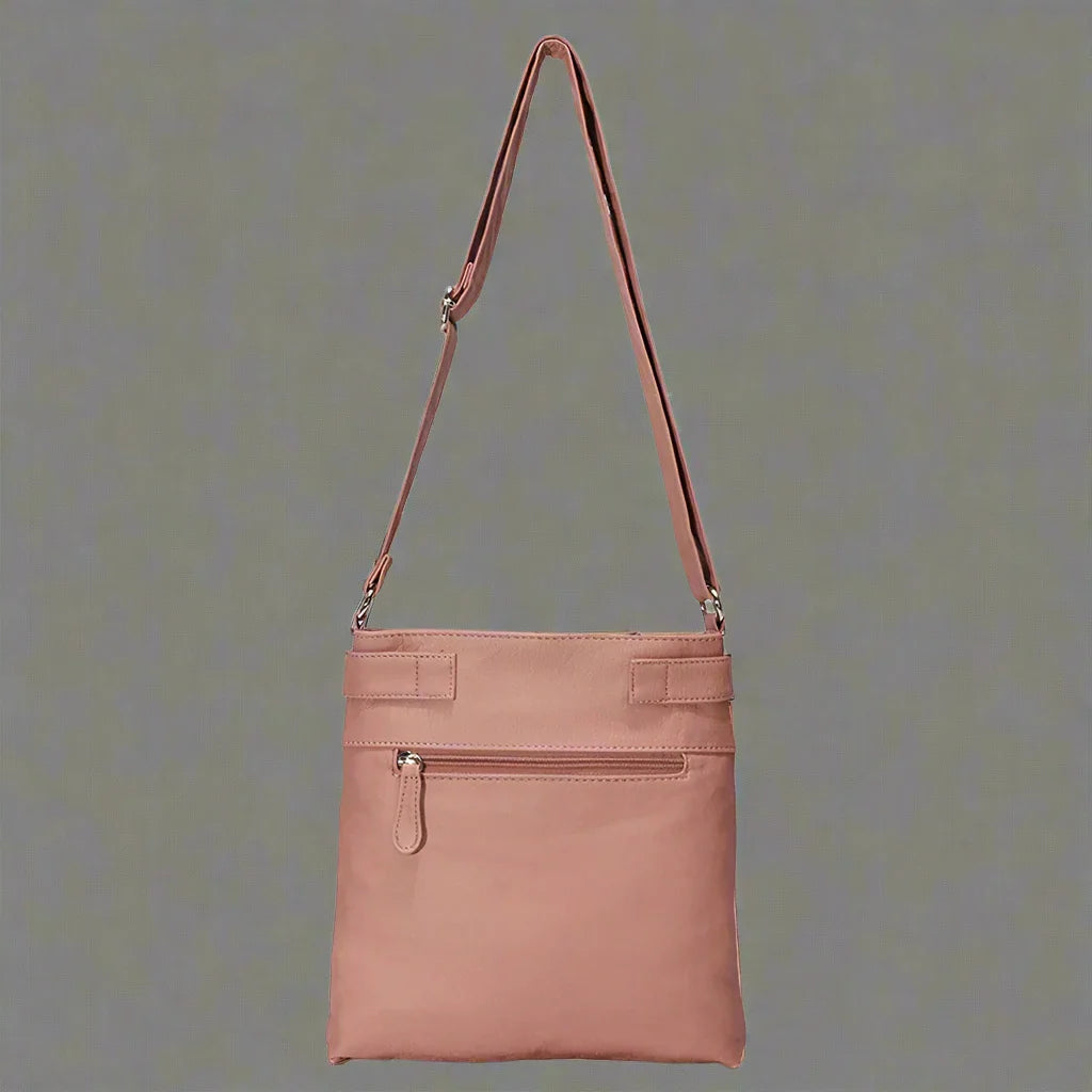 JansenStyle™ Zara | Sac à bandoulière en cuir souple à compartiments multiples.