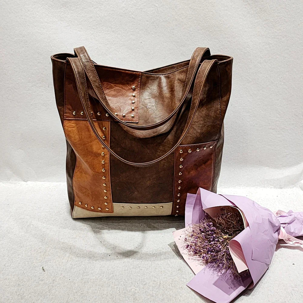 JansenStyle™ Dagny | Sac en cuir patchwork vintage