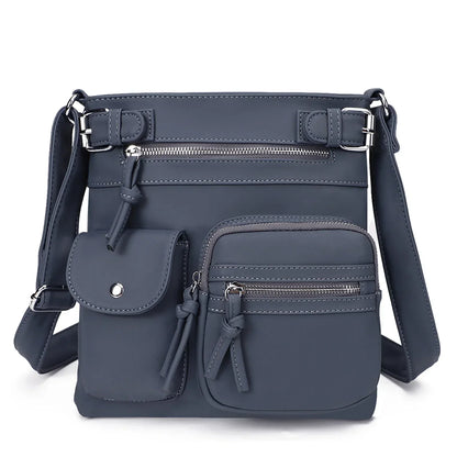 JansenStyle™ Zara | Sac à bandoulière en cuir souple à compartiments multiples.