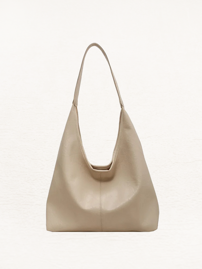 Serena Ladies PU Leather Shoulder Bag | Handbag Beige