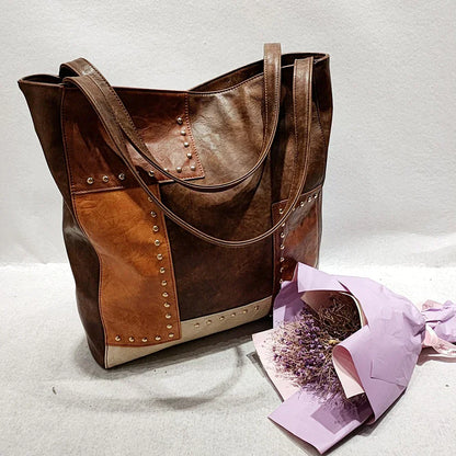 JansenStyle™ Dagny | Sac en cuir patchwork vintage