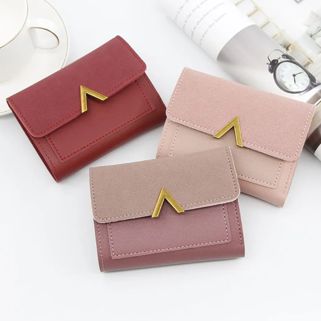 Mini portefeuille en cuir velours | Compact et tendance