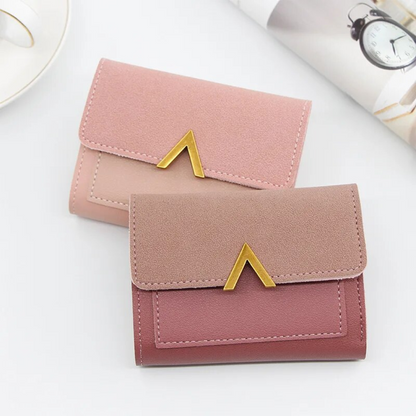 Mini portefeuille en cuir velours | Compact et tendance