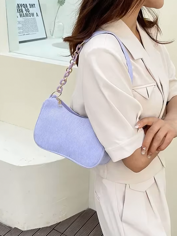 Violet Coduroy Shoulder Bag | Handbag | Vintage Clutch Purple Lilac