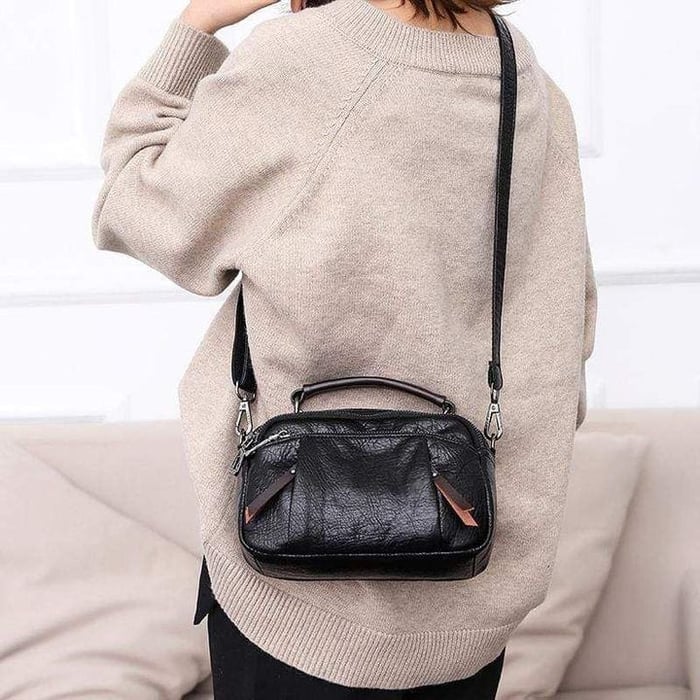 JansenStyle™ Tanja | Sac en cuir souple fait main avec plusieurs compartiments