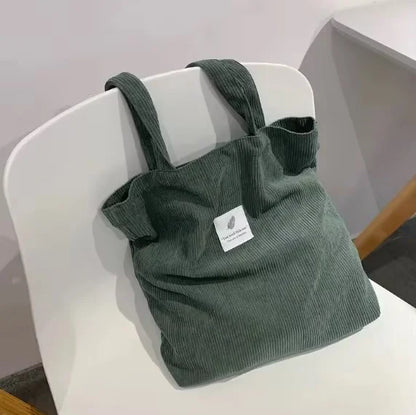 FemmeJet - Sac à bandoulière tendance en velours côtelé