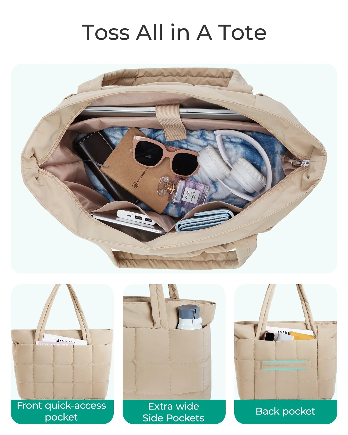 BAGSMART - Fourre-tout extensible pour femmes