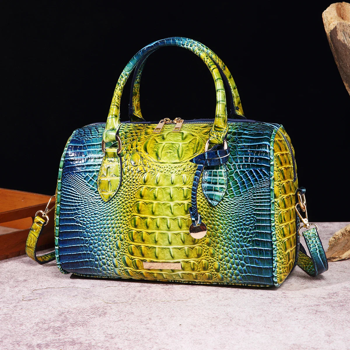 LuxeGleam - Sac à main en croco pour femmes