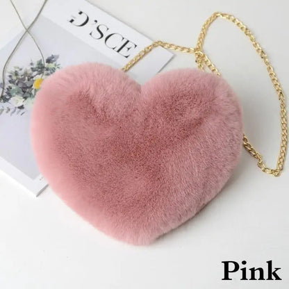 Love - Sac à bandoulière en peluche avec cœur