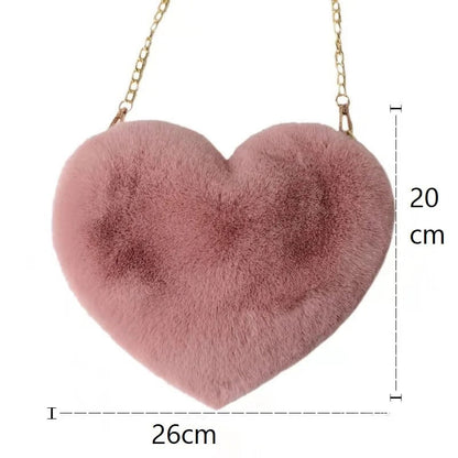 Love - Sac à bandoulière en peluche avec cœur