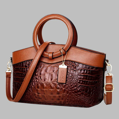 JansenStyle™ Talisa - Sac élégant en cuir de crocodile avec détails faits main.