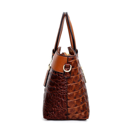 JansenStyle™ Talisa - Sac élégant en cuir de crocodile avec détails faits main.