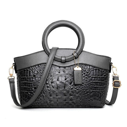 JansenStyle™ Talisa - Sac élégant en cuir de crocodile avec détails faits main.