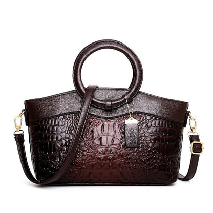 JansenStyle™ Talisa - Sac élégant en cuir de crocodile avec détails faits main.