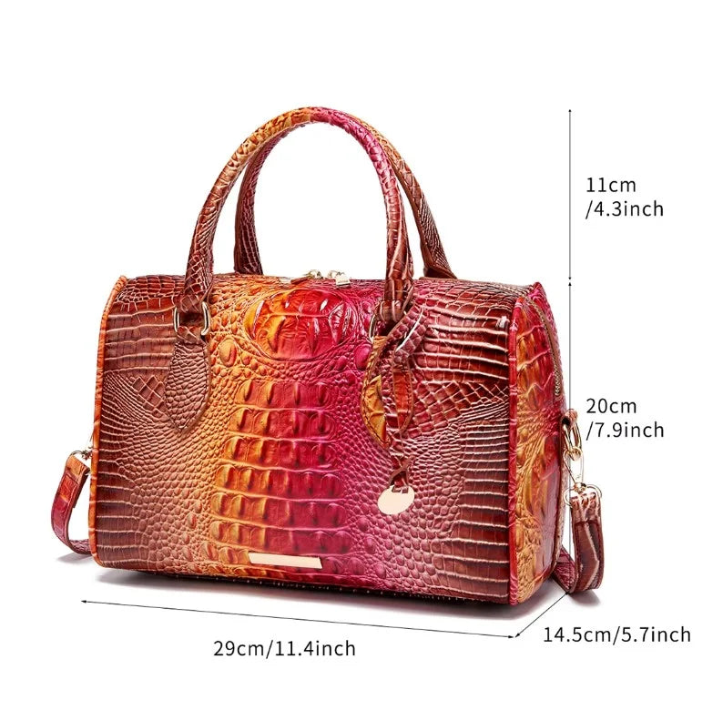 LuxeGleam - Sac à main en croco pour femmes